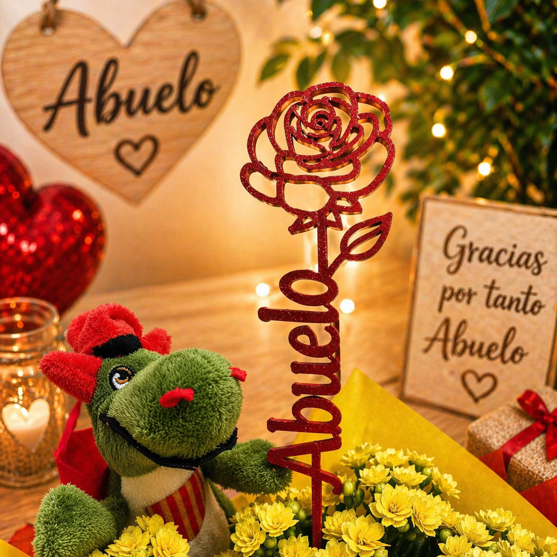 Rosa personalizada para el abuelo